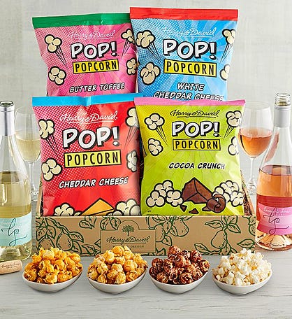Harry & David Pop! Popcorn™ Sweet and Savory Assortment with Wine